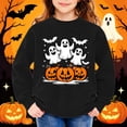 thumbnail image 4 of SERTGUTR Kids Halloween Sweatshirt Crew Neck Long Sleeve Fleece Pullover with Ghost Pumpkin Print for Fall School Parties Trick or Treat Outings Versatile Top, 4 of 6