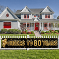 thumbnail image 2 of Golden Balloon Cheers Banner for 80th Milestone Birthday Party Celebration Event Decoration, 2 of 9