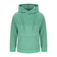 thumbnail image 6 of VEKDONE Womens Oversized Hoodies Long Sleeve Cross Neck Fleece Sweatshirts Fall Fashion Pullover Hooded Solid Drawstring Sweatshirt with Pockets, 6 of 7