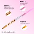 thumbnail image 3 of Pincel acrílico Kiara Sky #14 100% puro Kolinsky Pink, 3 of 6