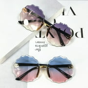 Kid Girls Boys Sunglasses Lightweight Sun Protection UV400 Round Flower Gradient Eyewear