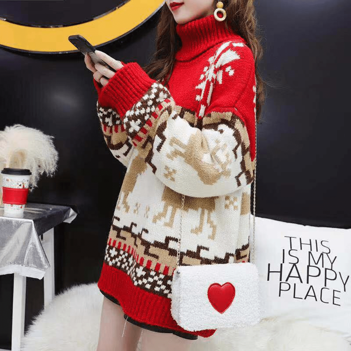 1 PCS 2022 Ugly Christmas Sweaters for Women Tacky Happy Holidays Women s Sweater with Tassels Red. Walmart