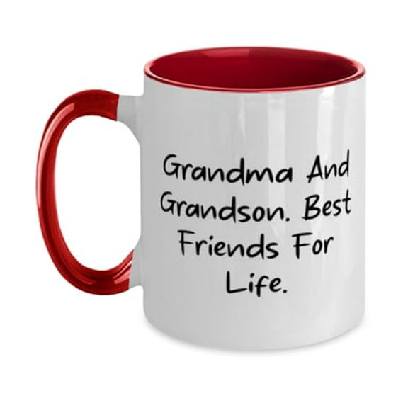Love Grandson Two Tone 11oz Mug, Grandma And Grandson. Best Friends, Gifts For Grandson, Present From Grandpa, Cup For Grandson, Gift ideas for grandpa, Grandpa gifts for birthday, Unique gifts for