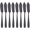 thumbnail image 1 of ORUYROP 8 Pieces Butter Knives, Stainless Steel Cheese Spreader (Black), 1 of 6