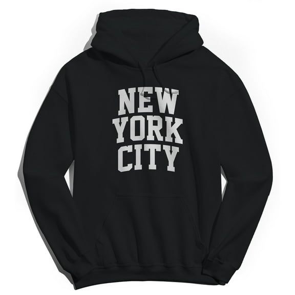 New York City V1 Graphic Black Men's Cotton Pullover Hoodie