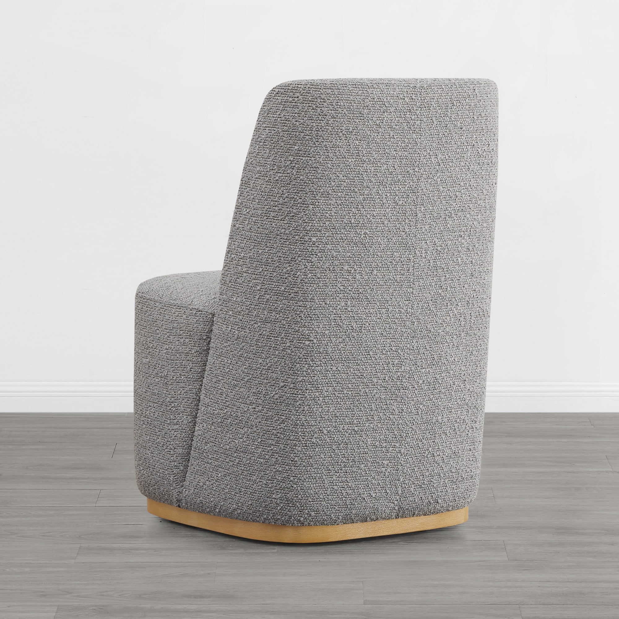 Spruce & Spring Modern Upholstered Dining Chair with Hidden Casters & Wood Base Set of 2, Grey