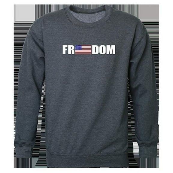 Freedom Graphic Crewneck Sweatshirt, Heather Charcoal - Small