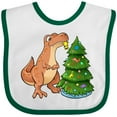 thumbnail image 3 of Inktastic Tyrannosaurus Rex Decorating Christmas Tree Boys or Girls Baby Bib, 3 of 4