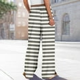 thumbnail image 4 of Dress Pants Women Petite High Waisted Wide Leg Summer Beach Vacation Women's Pants Boho Lounge Casual Palazzo Trousers White 2XL, 4 of 7