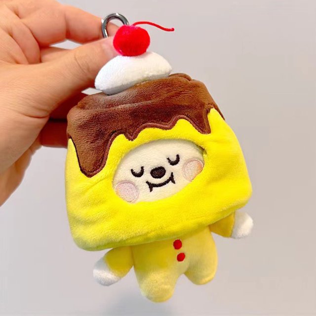 KPOP BTS BT21 Postre Cake Series Muñecas De Peluche Regalo Para Niñas Bolsa Colgante Juguetes Para Niños Llavero TATA RJ MANG KOYA COOKY SHOOKY CHIMMY
