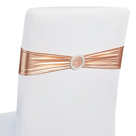 

100 Pack Rose Gold Chair Sashes for Wedding Reception Banquet Decorations Birthday Party Baby Shower Chair Covers Hotel Events 13.5 x 4.8 in