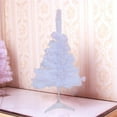 thumbnail image 3 of Rkxzt 12inch Artificial Christmas Tree White Mini Tabletop Christmas Pine Tree with Plastic Stand Small Xmas Tree for Indoor Outdoor Holiday Home Decoration, 3 of 8