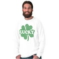 thumbnail image 5 of Lucky 4 Leaf Clover St Patrick's Day Long Sleeve TShirt Men Women Brisco Brands X, 5 of 6