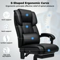 thumbnail image 6 of Hoffree Massage Office Chair with Heat Home Office Desk Chair with Retractable Footrest High Back Executive Leather Chair Reclining Office Chair with Lumbar Back Support for Office, 6 of 11