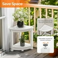thumbnail image 4 of VibrantEcho Outdoor Side Table, HDPE Space-Saving Patio Side Table Corner Table Shower Bench, Waterproof 2-Tier Patio End Tables for Balcony Garden Deck (White), 4 of 6