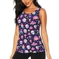 thumbnail image 1 of Balery Skull mushroom space Camiseta sin mangas estampada ligera para mujer, tops de entrenamiento sin mangas, camisetas de yoga transpirables de secado rápido.-XX-Large, 1 of 7