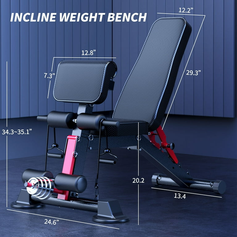 K KINGKANG Adjustable Weight Bench Foldable with Headrest Leg Extension Max Weight 800 Lbs Walmart