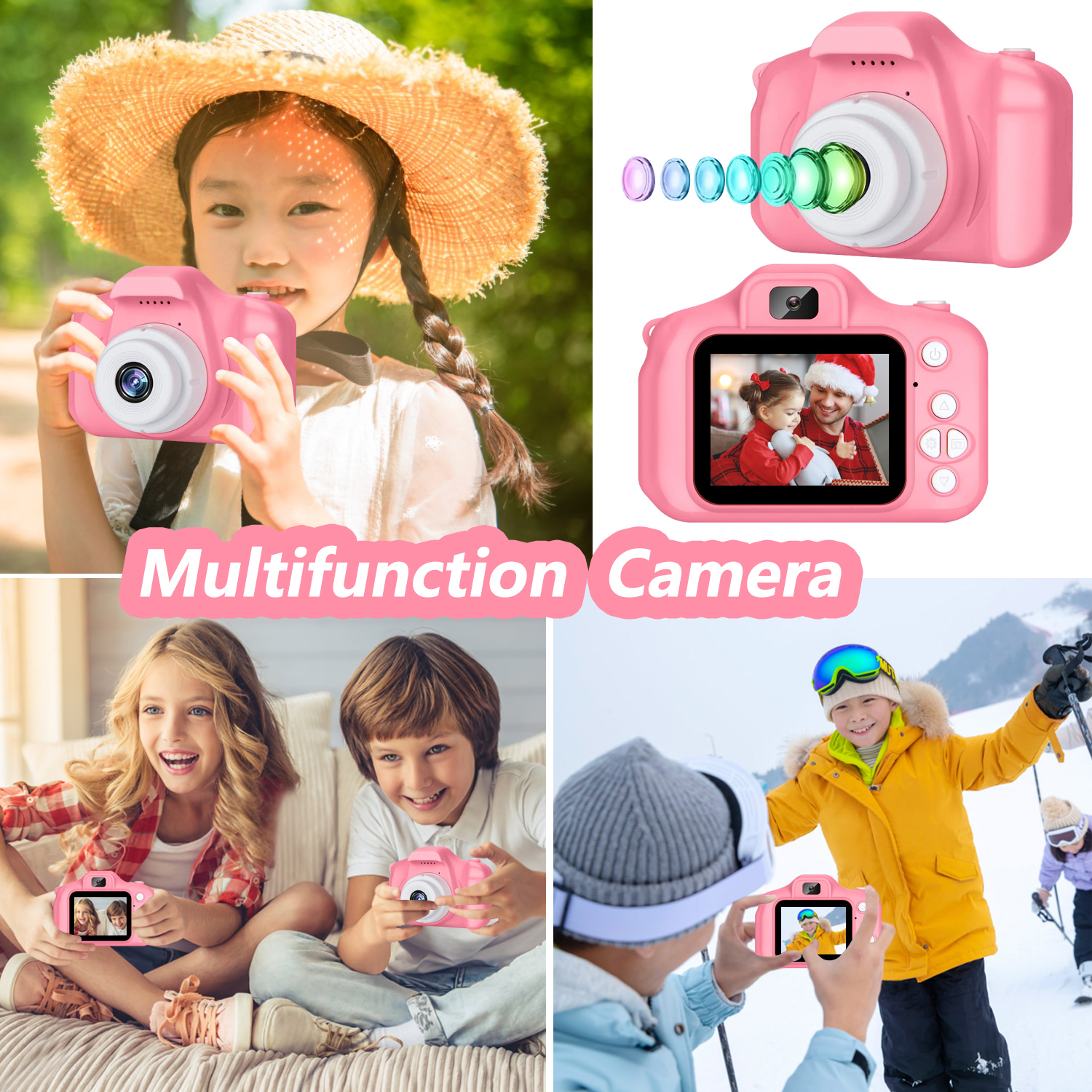Rirool HD Kids Digital Camera for Girls, Pink photo 6
