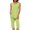 Green, variant on successthop Capri Pajamas for Women Set Army Green Lightweight Striped Sleeveless Tank Tops 2 Piece Loungewear XL