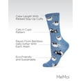 thumbnail image 3 of MeMoi Cup o' Cats Bamboo Blend Crew Socks - Womens - Female, 9-11, Denim Heather, 3 of 7