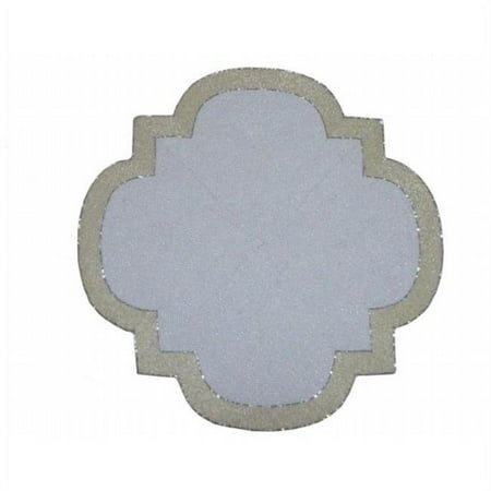 

Handcrafted Quadrafoil Shape Placemat with White Gold and Silver Glassbeads