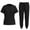#001-Black, variant on Xyxonk Black Scrubs Sets for Women Plus Size Jogger Scrubs Petite V Neck Scrub Tops and Pants Medical Scrubs Nurse Uniforms Clothing Set for Women Black M