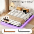 thumbnail image 6 of Awesofurni Floating Bed Frame Queen with Smart LED Lights and Charging Station, Modern Metal Platform Bed Frame, No Box Spring Needed, Black, 6 of 9