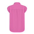 thumbnail image 6 of Pink Womens Blouses Women's Elastic Cuffs Cotton Linen Button Up Shirt for Daily Casual Commuting Ladies Tops and Blouses, 6 of 6