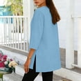 thumbnail image 5 of UAMVSH Womens Oversized T Shirts Side Split 3/4 Sleeve Blouse Casual Loose V Neck Summer Tee Tops Spring Summer Clothes, 5 of 6