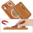 thumbnail image 2 of iPhone xr case with Card Holder, iPhone xr Phone Case Wallet for Women magsafe Compatible Wallet Detachable 2-in-1 for Men-Brown, 2 of 12