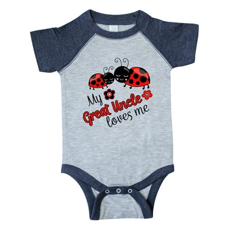 

Inktastic My Great Uncle Loves Me with Cute Ladybugs Gift Baby Boy or Baby Girl Bodysuit