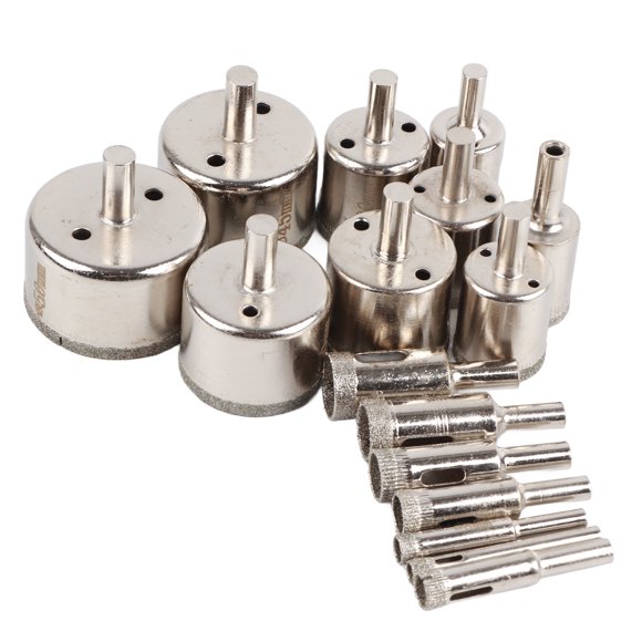 Glass Drill Bit Marble Drilling Tools Hole Saw Drill Bit Set Hole Tool Set Punch Bit Set 16pcs 6-50mm Hole Saw Tile Drill Bit Ceramic Glass Coated Marble Tool