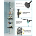 thumbnail image 4 of 4 Layer Corner Shower Caddy, Stainless Steel Tension Pole Organizer, Rustproof Adjustable Shelf, 4 of 5