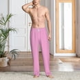 thumbnail image 6 of Lsque Pink Print Men's Pajama Pants, Lounge Pant - Comfortable Home Wear,Elastic Waistband, Stylish Design-Large, 6 of 9