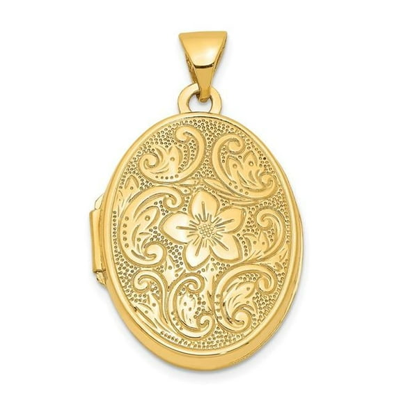 Primal Gold 14K Yellow Gold Scrolled Floral Locket