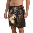 thumbnail image 2 of Cauagu Flower Crown Dog Print Men's Swim Trunks,Hawaiian Bathing Suit Swimsuits Beach Shorts with Pockets for Men Quick Dry Swimming Board Shorts-3X-Large, 2 of 6