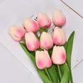 thumbnail image 2 of 5pcs Mini Artificial Tulips PU Touch Single Stem Tulip Fake Flower Bouquet Arrangement for Home Party Wedding Decoration, 2 of 10