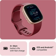 Fitbit Versa 4 Fitness Smartwatch, GPS,24/7 Heart Rate, Beet Juice/ Copper Rose