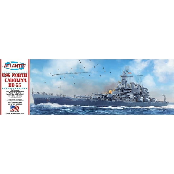 Atlantis USS North Carolina BB-55 Plastic Model Kit 1/500 Scale