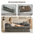 thumbnail image 5 of XIZZI 80.5" Convertible Sleeper Sofa Bed, Cloud Boneless Couch with Plush Corduroy, Sturdy Sprung Support, Oversize Comfy Loveseat for Living Room Bedroom, Gray, 5 of 7