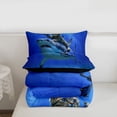 thumbnail image 5 of jejeloiu Funny Cat Shark Twin Comforter Sets,Deep Ocean Background Bedding Set For Boys,Solid Blue,Black Reversible,2-Piece,1 Comforter and 1 Pillowcase, 5 of 7