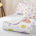 thumbnail image 4 of Feelyou Purple Watercolor Bowknot Bed Spread Queen for Girls, Bow Softball Glove Print Queen Coverlet Set, 3-Piece, 4 of 7