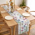 thumbnail image 3 of Spring Floral Table Runner 60 Inches Long Farmhouse Dress Scarves, Pink Blue Flowers Butterfly Wooden Dining Tablerunner for Coffee Table/Kitchen Island/Party Décor, 13" x 60", 3 of 8