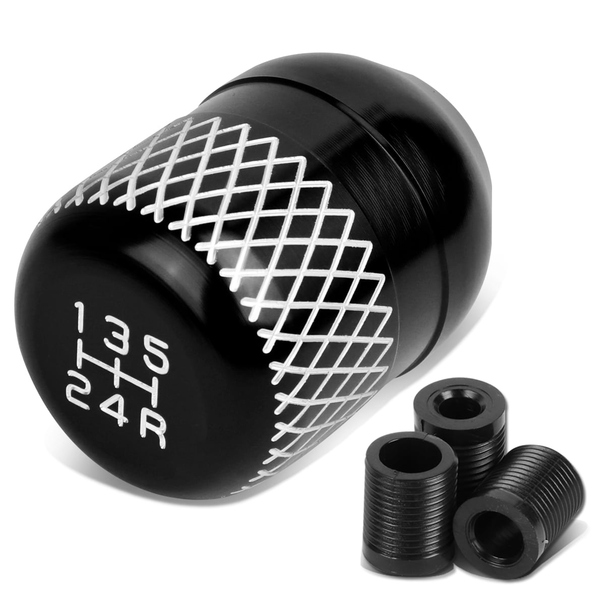 Universal 5Speed Black Anodized Aluminum Netted Racing Shift Knob