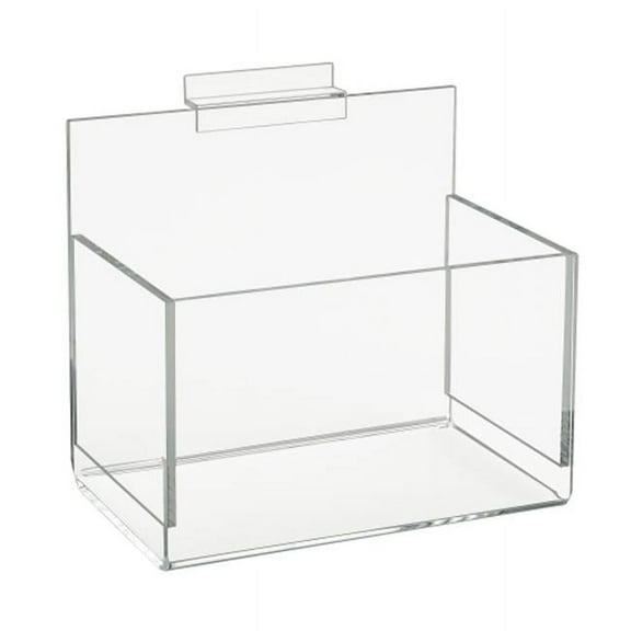 Clear Acrylic 8 in. W x 7 in. H x 5 in. DSingle Hosiery Bin for Slatwall (Pack of 8)