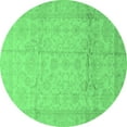 thumbnail image 1 of Ahgly Company Indoor Round Oriental Emerald Green Traditional Area Rugs, 7' Round, 1 of 4