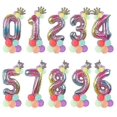 thumbnail image 2 of 13pcs/set Birthday Balloons Rainbow Number Foil Balloons Kids 1st Birthday Party Decorations Balloons Happy Birthday Balloon, 2 of 4