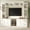 White, variant on 4-in-1 Entertainment Center Wall Unit with Bookshelf for TVs Up to 70", Farmhouse Large TV Stand with Walnut Adjustable Shelves, Retro Media Console for Living Room, Black, Ships 3 Pkgs