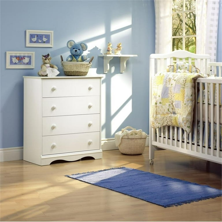 South Shore Angel 3 in 1 Crib Chest and Changing Table Set in Pure White