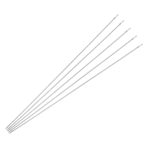 Uxcell 4.72 inch Beading Needles Fine Thin Long Straight Sewing Embroidery Threads Stainless Steel Silver Tone 50pcs